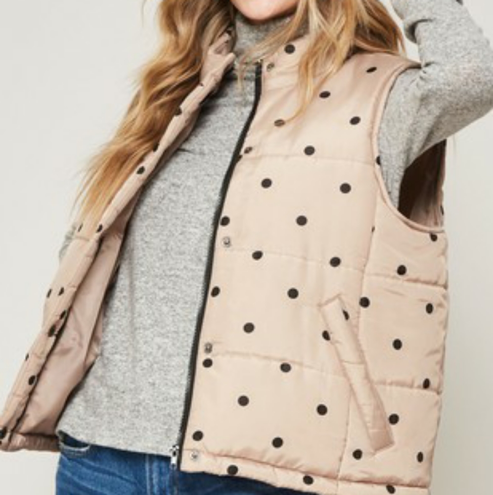 Polka Dot Puffer Vest